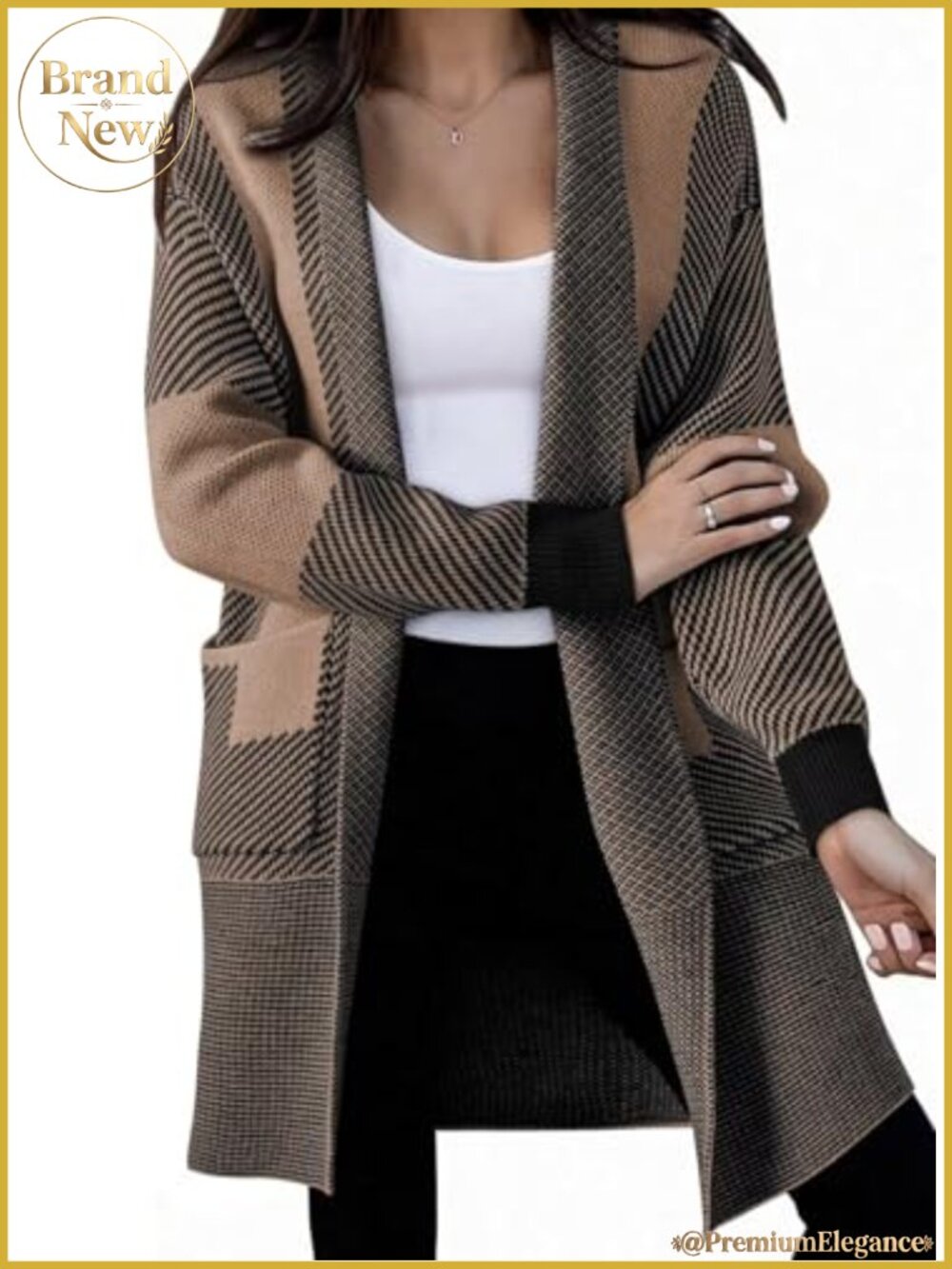 Women's Oversized Long Knit Cardigan Sweater with Pockets Fall Winter